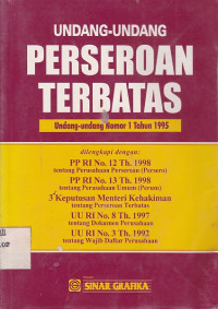 Undang-Undang Perseroan Terbatas (Undang-Undang Nomor 1 Tahun 1995)