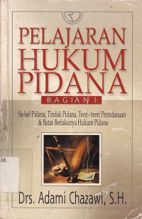 Pelajaran Hukum Pidana Bagian 1
