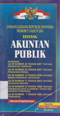 Undang-Undang Republik Indonesia Nomor 5 Tahun 2011 Tentang Akuntan Publik