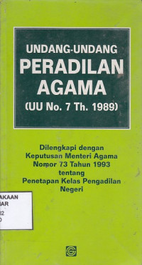 Undang-Undang Peradilan Agama (UU No. 7 Tahun 1989)