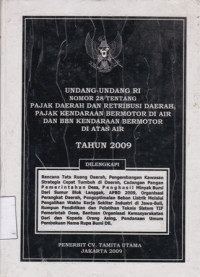 Undang-undang RI Nomor 28 tentang Pajak Daerah dan Retribusi Daerah, Pajak Kendaraan Bermotor di Air dan BBN Kendaraan Bermotor di Atas Air Tahun 2009